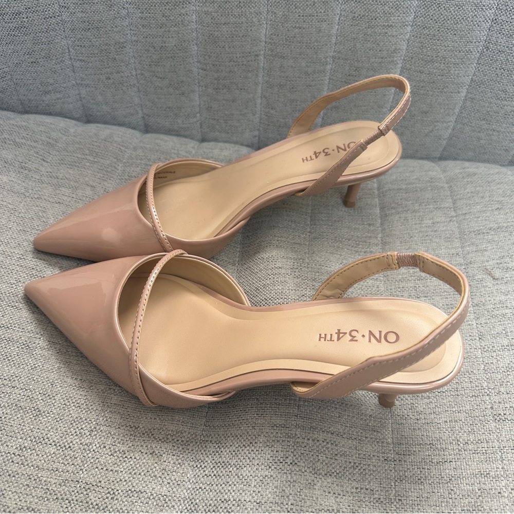 ON 34th - Angelinaa Pointed Toe Kitten Heel Pumps - 7 - Picture 6 of 7
